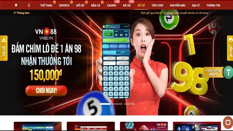 Sân chơi xổ số VN88 với nhiều lựa chọn để thử vận may